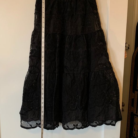 Ultra Pink Black Midi Skirt sz M - Picture 3 of 5